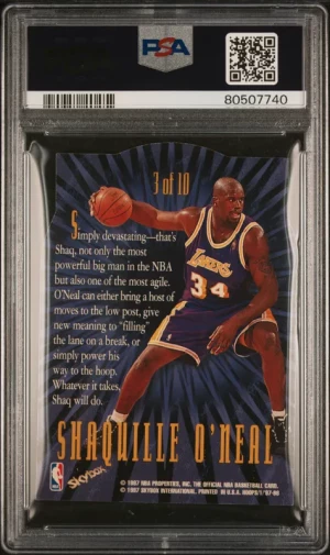 Shaquille O'Neal 1997 Hoops Hooperstars #3 PSA 7 back
